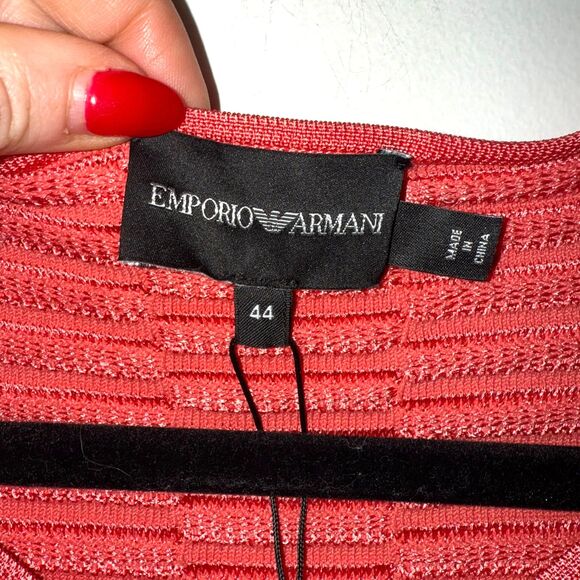Emporio Armani Zip Up Cardigan Sweater Blazer - Coral 44/12 - Picture 6 of 8